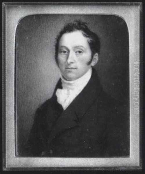 A Gentleman Wearing Black Coat, White Stock And Frilled Cravat - view 1