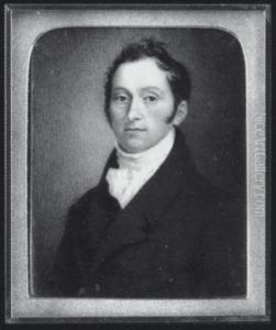 A Gentleman Wearing Black Coat, White Stock And Frilled Cravat by Clara Maria Pope