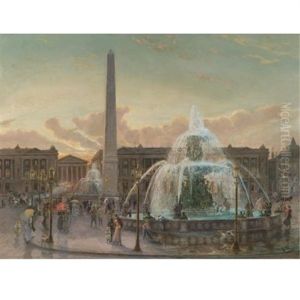 Place De La Concorde, Paris by Gustav Pope