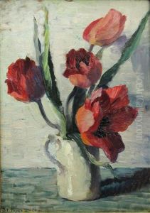 Pot With Tulips by Stefan Popescu