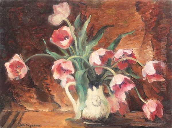 Char With Tulips - view 1
