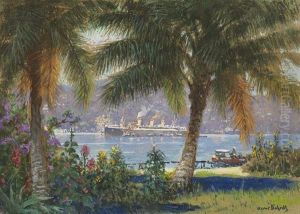 Hapag Dampfer "reliance" Vor Jamaica by Hans Bohrdt
