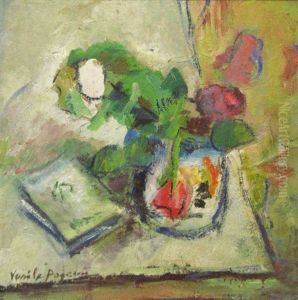 Still Life With Flowers And Book