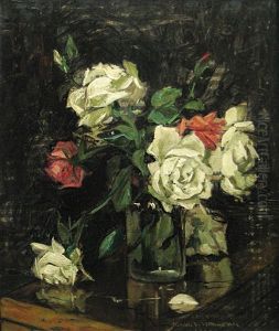 White And Red Roses by Stelian Popescu-Ghimpati