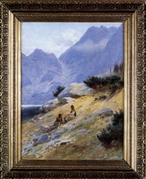 By The Mountain Lake - view 1
