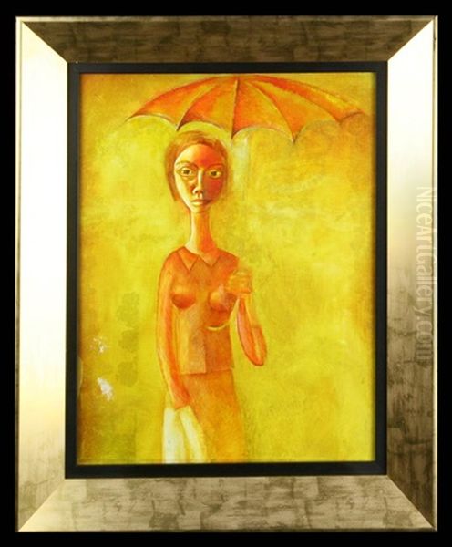 Girl With Umbrella - view 1