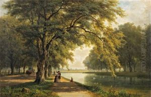 Sonntagsspaziergang Im Nymphenburger Schlosspark In Munchen by Rudolf (Heinrich Albert) Poeppel