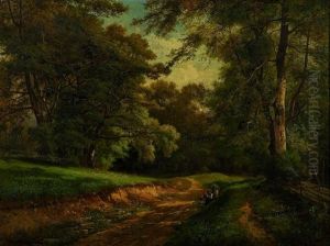 Auf Dem Waldweg by Rudolf (Heinrich Albert) Poeppel