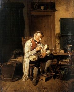 Opa Mit Baby by Rudolf (Heinrich Albert) Poeppel