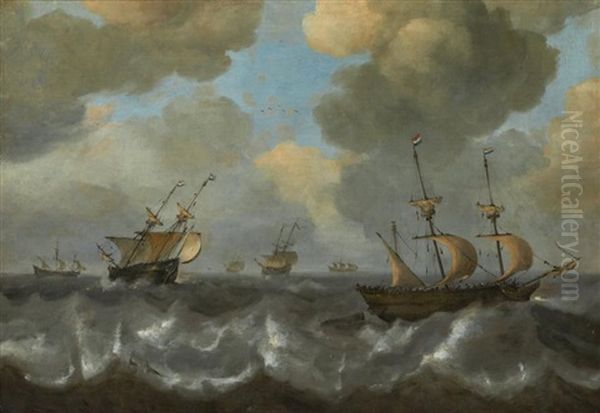 Navires Hollandais Par Temps Agite - view 1