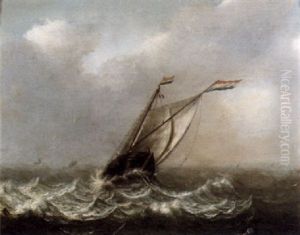 Segelfartyg Pa Stormigt Hav by Jan Porcellis