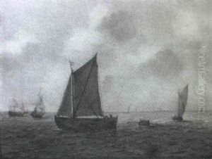 Wijdschip At Sea With Other Shipping Nearby Wijdschip At Sea With Other Shipping Nearby