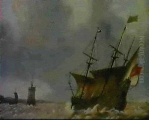 Vaisseau Sur Une Mer Agitee