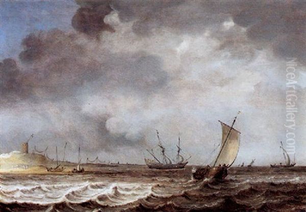 Segelschiffe Vor Der Kuste Auf Bewegter See - view 1