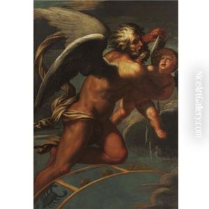 Time Plucking The Wings Of Eros by Pordenone (Giovanni Antonio)
