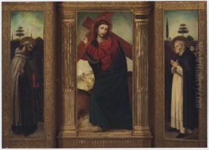 The Road To Calvary, Saint Eusebius, Saint Dominic by Pordenone (Giovanni Antonio)