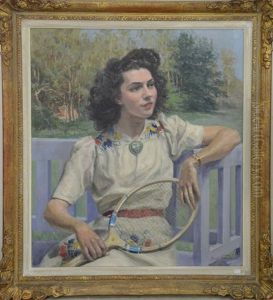 Portrait De Melle Nelly Hondekijn by Oswald Poreau