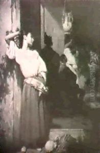 Scene De Cabaret Espagnol by Charles (Louis Etienne Ch.) Porion
