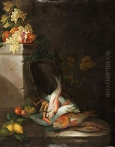 Bodegon Con Pescados Y Frutas by Paolo Porpora