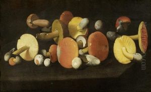 Stillleben Mit Steinpilzen Und Kaiserlinge Auf Einer Steinplatte by Paolo Porpora