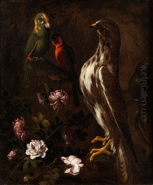 Stilleben Mit Vogeln Und Blumen - view 1