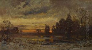 Winterlandschaft Im Abendlicht