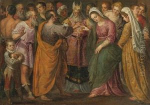 The Marriage Of Joseph And Mary by Giuseppe della Porta Salviati