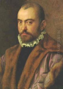 Portrait Of A Gentleman, Bust-length, Wearing A Fur-lined Cloak