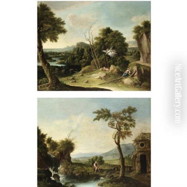 Paesaggio Con Agar E Ismaelepaesaggio Con Un Pastore (pair) - view 1