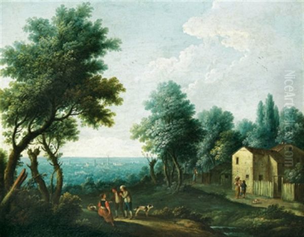 Paesaggio Con Figure E Presunta Vista Sulla Citta Di Cremona - view 1
