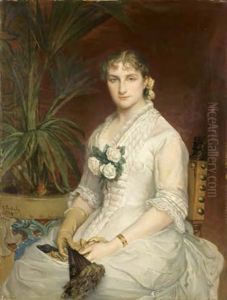 Portrait De Femme Assise, A L'eventail