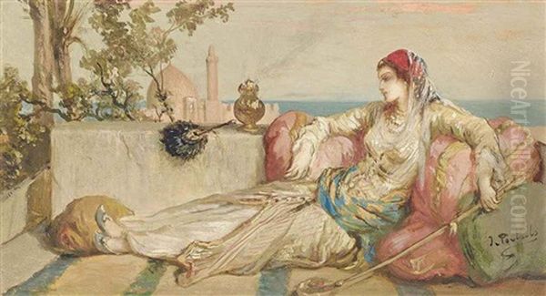An Odalisque On The Terrace At Dusk - view 1
