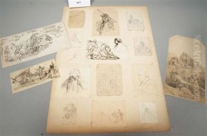 Etudes De Personnages Et D'architecture (16 Sketches)