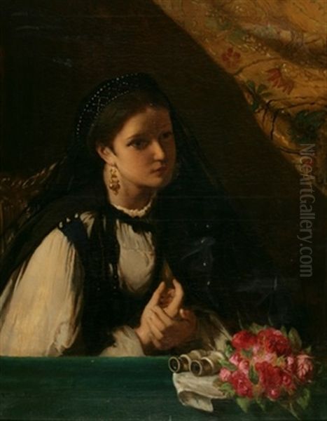 Femme Dans Une Loge Au Theatre De Pesth - view 1