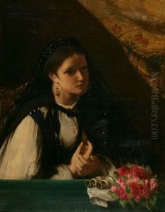 Femme Dans Une Loge Au Theatre De Pesth