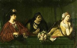 Une Loge Au Theatre A Pesth by Jean-Francois Portaels