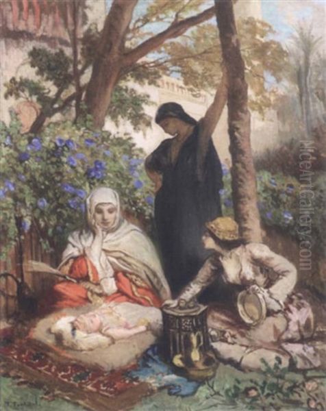 Scene De Maternite Dans Un Parc - view 1