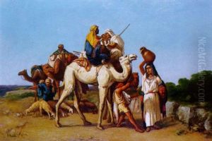 Deplacement D'une Famille De Bedouins by Jean-Francois Portaels