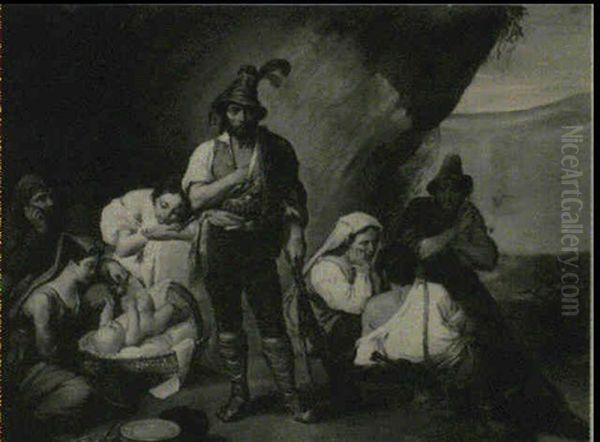 Portrait D'une Famille De Montagnards D'europe Centrale - view 1