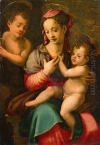 Madonna With Child And St. John / La Madonna Col Bambino E San Giovannino by Carlo Portelli