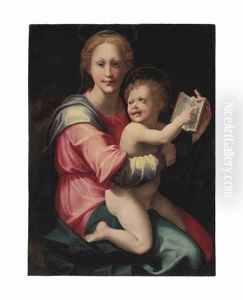 The Madonna Teaching The Christ Child To Read by Carlo Portelli
