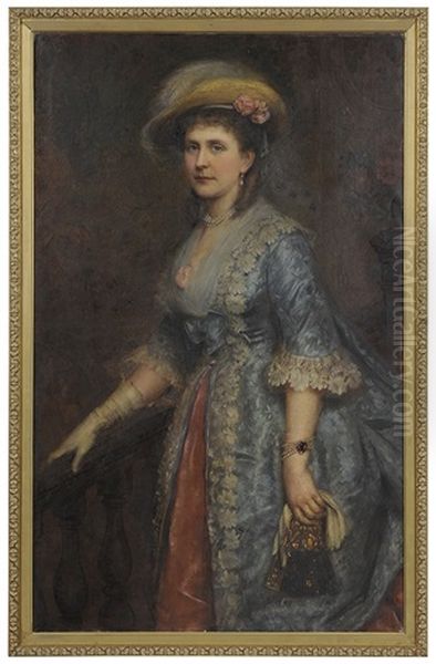 Portrait Of A Woman Standing On A Stair - view 1