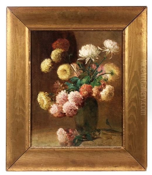 A Vase Of Mums - view 1