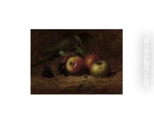Three Apples (still Life Of Apples, Grapes And Blueberries) by Charles Porter