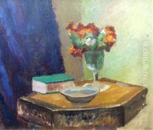 Still Life On A Hexagonal Table (+ 2 Others, Work On Paper; 3 Works) by Frederick James Porter