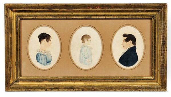 Miniature Profile Portraits Of Three Members Of The Hardwick Family: Sarah Pec - view 1