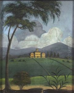 Landscape With House On A Hill by Rufus Porter