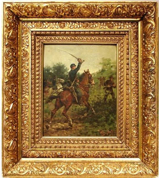 Civil War Soldier On Horseback - view 1
