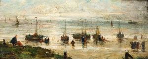 Plage Animee by Edward Antoon Portielje