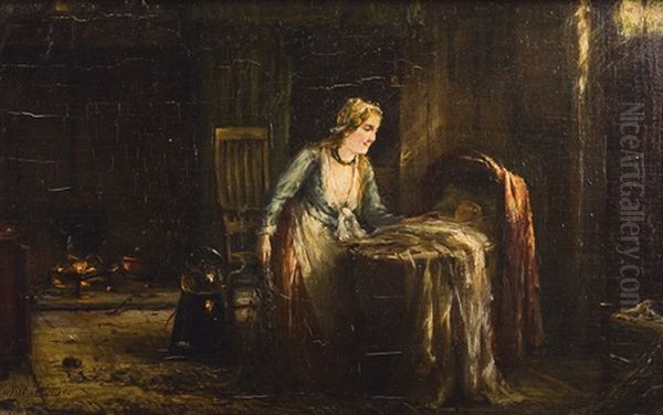 Femme Aupres Du Landeau - view 1